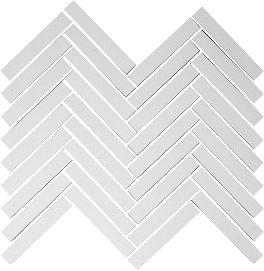 Chroma Star White Matte 5/8"x4" Herringbone Mosaic White | Color Body Porcelain | Floor/Wall Mosaic