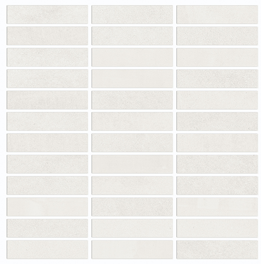 Chroma Star White Matte 5/8"x4" Stacked Mosaic White | Color Body Porcelain | Floor/Wall Mosaic