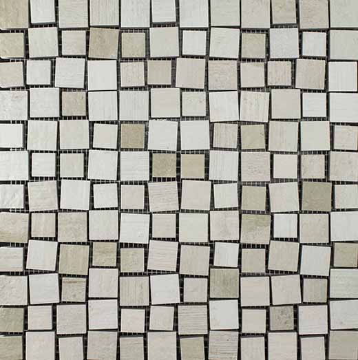 Outlet Demure Bianco Natural 12"x12" 2D Mix Mosaic Caldo | Glazed Porcelain | Floor/Wall Decorative Mosaic