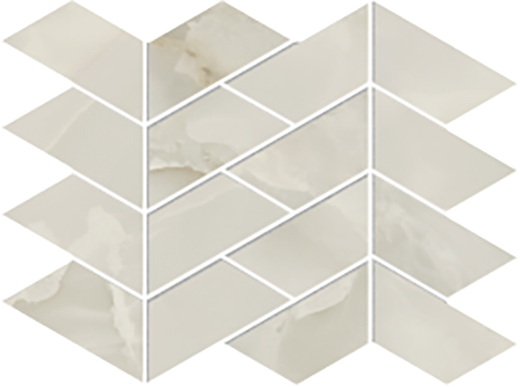 Aurora Ivory Semi Polished 8"x11" Chevron Mosaic | Glazed Porcelain | Floor/Wall Mosaic
