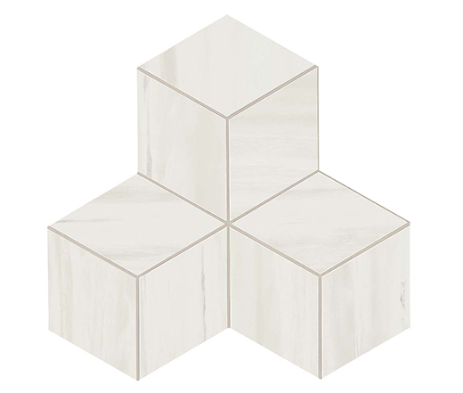 Resplendent Bianco Dolomite Polished 3D Cube | Color Body Porcelain | Wall Mosaic