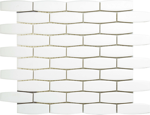 Outlet Roxy White Matte - Outlet Matte 1"x3" Curved Mosaic | Ceramic | Wall Mosaic