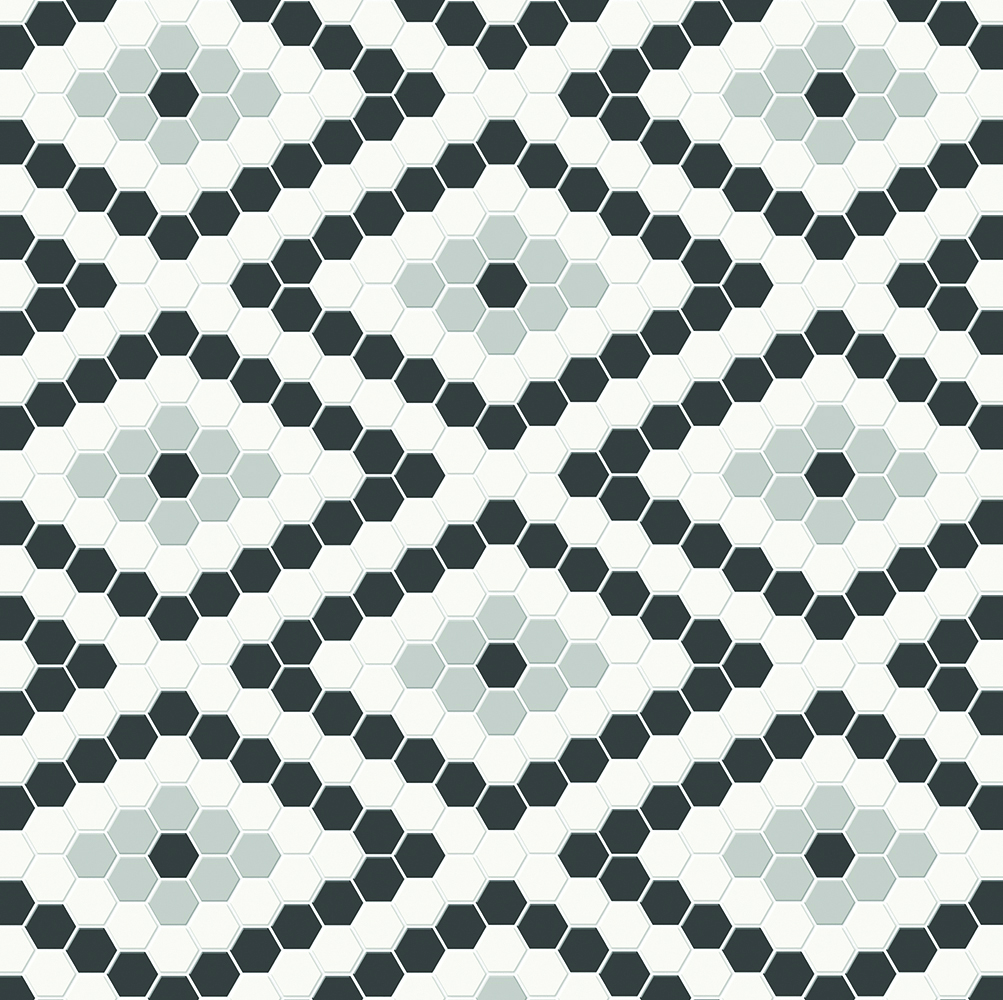 Simplicity Loft Grey Matte Diamond Mosaic Midnight Blend | Glazed Porcelain | Floor/Wall Mosaic