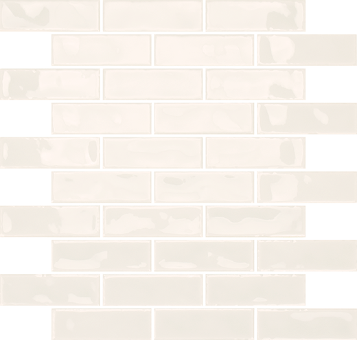 Allure Bianco Sporco Glossy 1"X3" Brick | Ceramic | Wall Mosaic