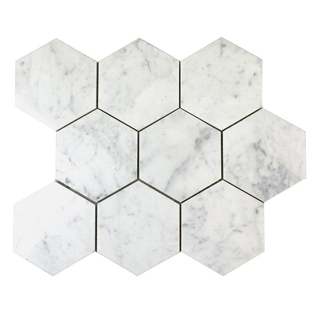 Bianco Carrara Bianco Carrara Polished 4" Hexagon | Marble | Floor/Wall Mosaic