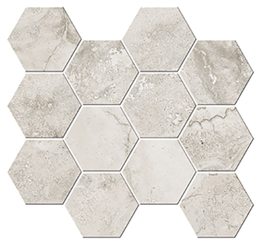 Mineral Springs Greige Crosscut Matte 3" Hexagon | Color Body Porcelain | Floor/Wall Mosaic