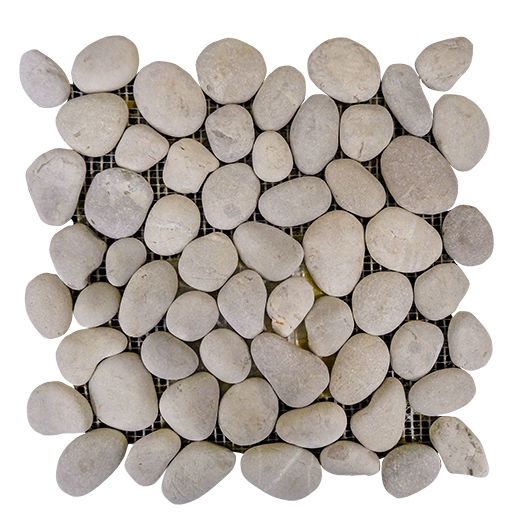 Natural Stone Pebbles Round/ Light Grey Natural Round Pebbles Mosaic | Stone | Floor/Wall Mosaic