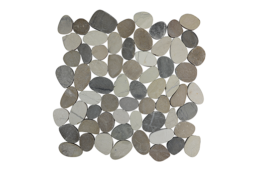 Natural Stone Pebbles Sliced Warm Blend Natural Oval Sliced Pebbles Mosaic | Stone | Floor/Wall Mosaic