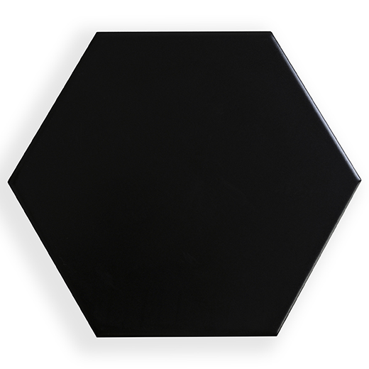 Prismatics Black Satin 7"x6" Hexagon | Ceramic | Wall Tile