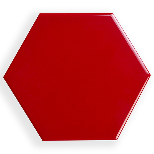 Prismatics Strawberry Gloss 7"x6" Hexagon | Ceramic | Wall Tile