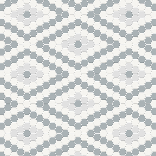 Simplicity Gallery Grey Matte Diamond Mosaic Afternoon Blend | Glazed Porcelain | Floor/Wall Mosaic