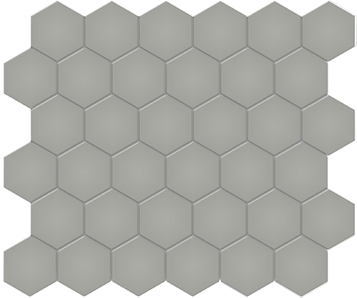 Simplicity Cement Chic Matte 2" Hexagon (12"x12" Mosaic Sheet) | Glazed Porcelain | Floor/Wall Mosaic
