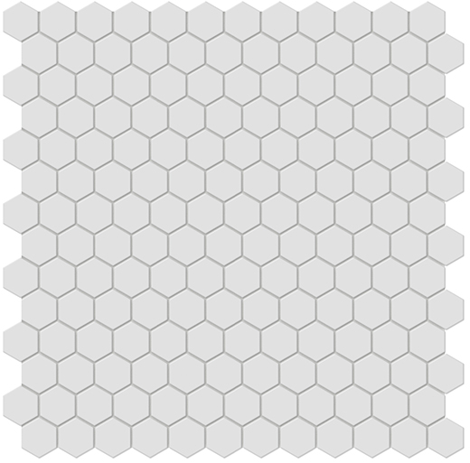 Simplicity Gallery Grey Matte 1" Hexagon (12"x12" Mosaic Sheet) | Glazed Porcelain | Floor/Wall Mosaic