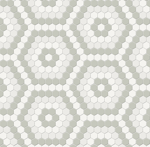 Simplicity Soft Sage Matte Hexagon Mosaic Morning Blend | Glazed Porcelain | Floor/Wall Mosaic